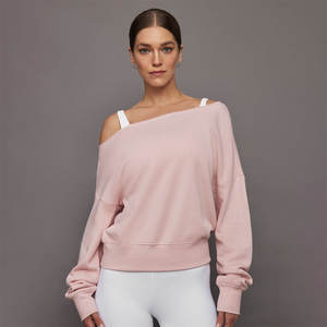 Nueva moda mujer fuera del hombro sudadera antiarrugas transpirable y liso precio al por mayor para adultos y niñas - Product Image 1