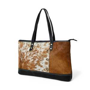 Bolso de cuero de vaca curtido vegetal hecho a mano, cierre de cremallera, tendencia tallada, detalle, correas extraíbles, múltiples bolsillos - Product Image 1