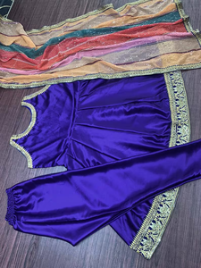 Salwar Kameez Readymade Party Wear, Chain Stitch Anarkali Short <b>Kurta</b> With Churidar, 3 Pc Traditional Indian Outfit Women <b>Dress</b> - Product Image 6