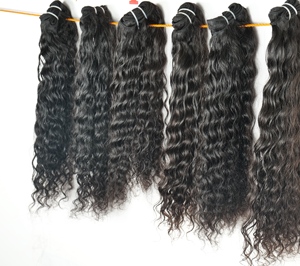 Venta al por mayor 100% Remy extensiones de cabello humano virgen sin procesar indio rizado negro templo pelo onda Natural suelta onda profunda - Product Image 5