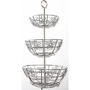 Cesta de Frutas Minimalista de Metal Negro con Asa, Cesta de Frutas de 2 Niveles para Mesa, Cestas para Frutas y Verduras - Product Image 4