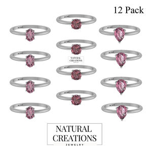 Anillo apilable de Plata de Ley 925 con alto acabado, ajuste de punta, piedras preciosas de turmalina múltiple, forma ovalada de pera, fiesta de moda - Product Image 2