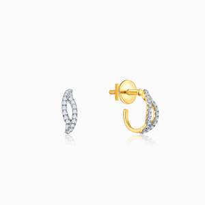 Boucles d'oreilles en or Elixir avec diamant J-Hoop - Product Image 1