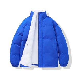 Veste matelassée verte coréenne pour homme Manteaux d'hiver doublés en polaire de couleur unie Streetwear long et chaud à capuche État neuf - Product Image 5