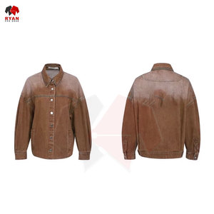 Chaqueta Vaquera para Mujer, Marca Privada OEM ODM, Chaqueta de Mezclilla al por Mayor de Fábrica, Color Sólido, Logotipo Personalizado - Product Image 6