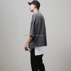 เสื้อยืดวินเทจฮิปฮอปไซส์ใหญ่พิเศษสำหรับผู้ชายผ้าคอตตอน100% แห้งเร็วเสื้อผ้าฟิตเนสพิมพ์ลายหินออกแบบได้ตามต้องการ - Product Image 4