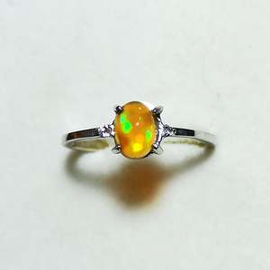 Genuine Ethiopian <b>Opal</b> <b>Ring</b> Sterling Silver Gemstone Jewelry Size 7 Elegant Fashion <b>Ring</b> For Women Unique Gift - Product Image 1