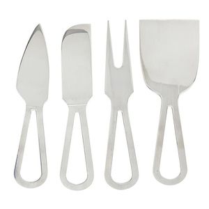 Ensemble de couverts de haute qualité 2025, 4 pièces, finition mate, acier inoxydable, couteau à fromage, couteau à beurre, acier poli miroir, argenté - Product Image 5