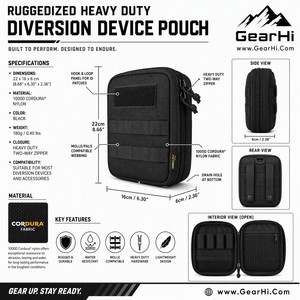 Bolsa Resistente para Dispositivos de Distracción, Soporte para Dispositivos de Distracción, Herrajes MOLLE, Bolsas de Liberación Rápida para Flashbang - Product Image 1