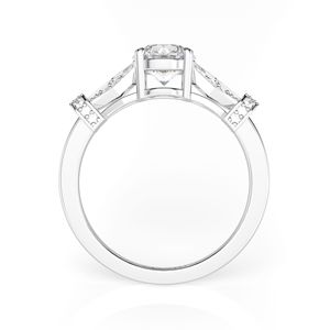 Anillo de compromiso de estilo único de diamante de corte redondo para mujer - Product Image 6