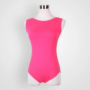 Logotipo personalizado mujeres Color puro tanque Ballet danza leotardos cuello redondo gimnasia monos mujer bailarina traje de escenario - Product Image 1