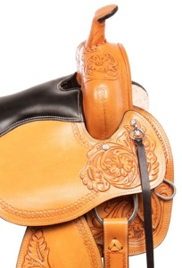 Selle de cheval occidentale en cuir de qualité supérieure avec ensemble de crins de cheval assortis, selle de baril en cuir véritable, selle de course anglaise - Product Image 6