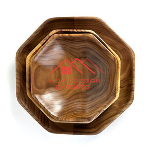 Assiette de service en bois la plus vendue bois naturel poli fini pour assiette de chargeur pour restaurant à domicile commande minimum 100 pièces - Product Image 1