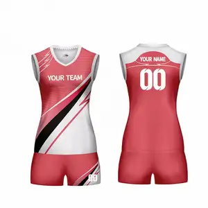 Mulheres Meninas voleibol jersey venda quente voleibol uniforme personalizado projetado leve completo sublimada voleibol uniforme