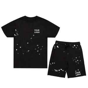Custom Men T <b>Shirt</b> And Shorts Set Summer Two Piece Outfit Cotton Gym Wear Streetwear Oem Wholesale Factory Direct - Product Image 6