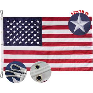 Drapeau américain géant 12x18 pieds, étoiles brodées, nylon robuste, drapeaux d'extérieur, 5 œillets en laiton, style fanion - Product Image 4