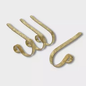 Encantador soporte de calcetín de Navidad de Metal dorado y plateado para chimenea, mantel, vacaciones, exhibición festiva, estante colgante - Product Image 6