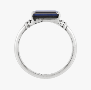 Blue Sapphire Gemstone Ring for Women 925 Sterling Silver Bezel Setting Trendy Unique Fashionable <b>Wedding</b> Ring - Product Image 3