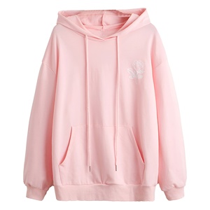 เสื้อฮู้ดผู้ชายสีชมพู แขนยาวแบบถักด้านหน้า สไตล์ฤดูหนาว ผ้าฝ้าย 100% ซับใน ป้องกันการยับ - Product Image 1