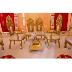Ensemble de chaises Vidhi de mariage traditionnel Rajwada chaises Mandap de style moderne pour marié pour les mariages indiens Fusion - Product Image 1