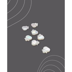 Pendentif en perle de mandarine avec breloque en nacre blanche - Product Image 3