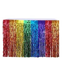 Rideau à franges en feuille d'or PET effet pluie, 2M, toile de fond métallique pour décoration de scène de fête d'anniversaire et de mariage, vente en gros