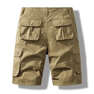 Short 3/4 coton décontracté sous le genou pour homme Pantalon cargo écologique léger à motif solide 100% coton - Product Image 3