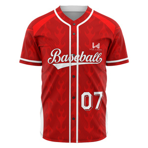 Camiseta de Béisbol Personalizada de Alta Calidad para Hombre, Cuello Redondo, Botones Completos, Impresión por Transferencia de Calor, Diseño de Sublimación 3D, Talla Grande - Product Image 1