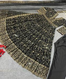 Costume Salwar Kameez pour femmes indiennes et pakistanaises, style Anarkali, broderie en soie, tenue de soirée, mariage, vente en gros - Product Image 2