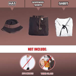 Costume d'Oktoberfest pour homme, Lederhosen bavarois court, respirant, taille haute avec bretelles, tenue traditionnelle - Product Image 6