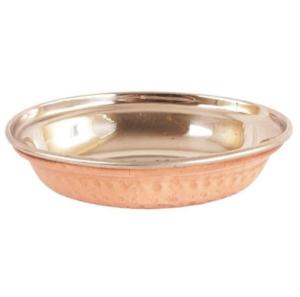 ชามโลหะสำหรับเสิร์ฟอาหารทำจากทองแดงทำด้วยมืออินเดีย - Product Image 1