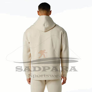 Sudadera con capucha de gimnasio para hombre sostenible de peso pesado Sudadera con capucha personalizada bordada cómoda Sudaderas con capucha de entrenamiento sólidas a granel - Product Image 3