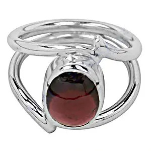 Anillo de Plata 925 con Granate para Mujer, Corte Princesa/Esmeralda/Ovalado, Diamante, Topacio, Piedra Natural, Elegante, Liso, Anillo para Hombre - Product Image 1