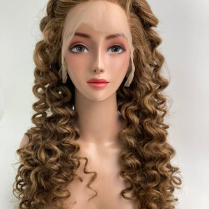 Peluca Frontal de alta calidad Mix Color # 2Q + 12 Remy Hair 28 pulgadas Body Wave 100% Remy Top en extensión de cabello - Product Image 1