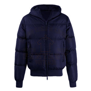Custom Winter Polyester Zip up Warm <b>Hoodie</b> Jacket Outerwear Padded <b>Quilted</b> Puff Bubble Down Coat Winter Puffer Jacket Mens - Product Image 1
