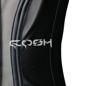 Gilet corset en cuir noir et maille pour homme, col en V, corset gothique pour sculpter la taille - Product Image 2