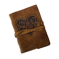 Cuaderno de Tapa Dura de Cuero con Estampado Personalizado de Moda Vintage, con Encuadernación Cosida y Páginas Rayadas - Edición de Regalo
