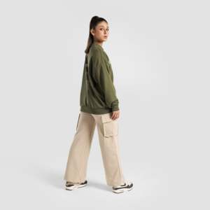 Pantalones Cargo Flexibles de Cintura Alta para Mujer, Transpirables, de Lona, Corte Regular, Color Beige, Talla XL - Product Image 4