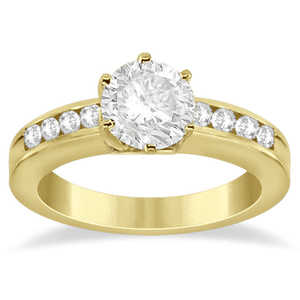 Anillo de Compromiso Clásico de Oro Amarillo de 14K con Diamante de 0.72ct en Engaste de Canal para Boda, Fiesta, Aniversario o Regalo - Product Image 2