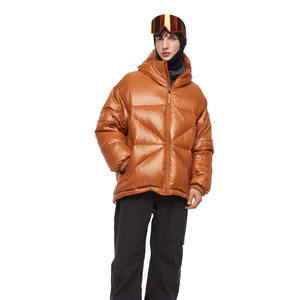 Dernière Veste matelassée réversible pour homme, de qualité supérieure, en toile marron imperméable, respirante, avec doublure en laine/viscose et fermeture éclair, col montant - Product Image 3