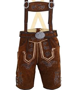 Nouveau short Lederhosen en cuir bavarois marron pour homme Broderie Oktoberfest Taille moyenne Toutes tailles Épaisseur légère - Product Image 6