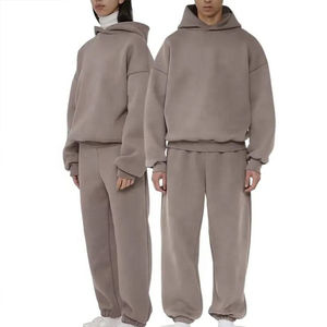 Conjunto Deportivo de Sudadera con Capucha y Pantalones Deportivos Extra Grandes para Hombre, Color Sólido, Felpa, Invierno, Casual, Ropa Deportiva Urbana, Personalizado, ODM, Venta al por Mayor - Product Image 4