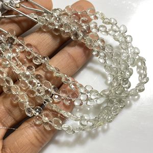 Alta calidad 4-4,5 MM verde amatista facetada pequeña forma de corazón Briolette cuentas de piedras preciosas suministro al por mayor - Product Image 4