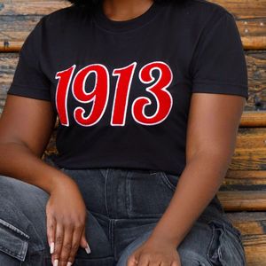 เสื้อยืดปักลายกำมะหยี่ DST 1913สีดำเสื้อผ้าชมรมผ้าฝ้ายระดับพรีเมียมเสื้อยืดภาคภูมิใจแบบลำลองแนวกรีก - Product Image 3