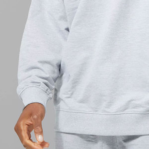 OEM / ODM servicio de alta calidad al por mayor precio de fabricación de manga larga de algodón blanco liso en blanco impreso sudadera para hombre - Product Image 5