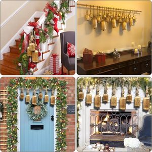 Ensemble de 3 cloches de vache décoratives-Cloches d'harmonie géantes vintage pour l'artisanat, Noël et la décoration d'anniversaire - Product Image 5