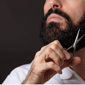 Tijeras de pelo y bigote con mango de cerámica de 5,1 \ "con hoja afilada de acero inoxidable para corte de pelo de barba de salón de belleza - Product Image 2