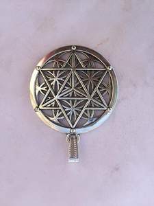 Médaille Bouddhiste Géométrique Ronde Plaqué Argent Antique en Alliage de Zinc, Bijou Unisexe Tendance à Thème Religieux avec Impression Typographique - Product Image 6