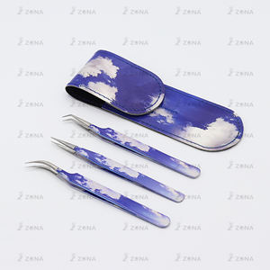 Nouvelle arrivée pince à épiler à pointe de fibre ensemble emballage personnalisé pince à cils vente chaude 45 degrés isolation pince à cils - Product Image 3