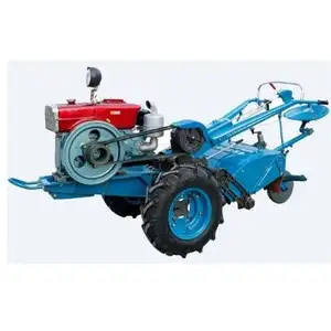 Factory supply diesel 2 wheel farming walking tractor with trailer machine